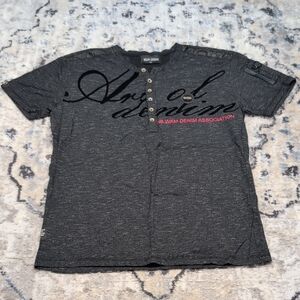 WAM Denim Stockton Graphic Henley Tee 🖤 Men’s 2XL